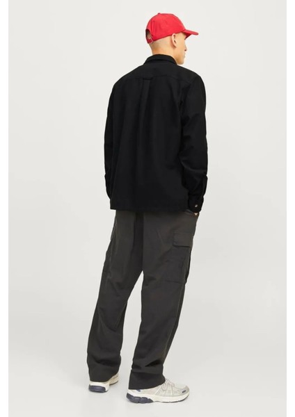 Erkek Jjdarren Flannel Overshırt Ls Gömlek - Siyah indirimleri