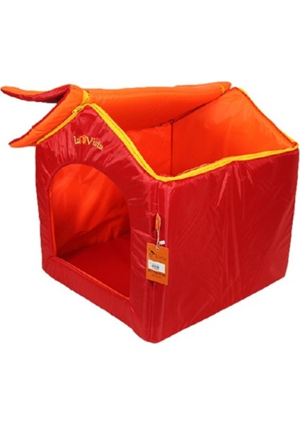 Su geçirmez, kırmızı renkli kedi ve köpek kulübesi 50x55x52 TR üretimi