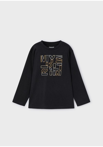 Erkek Çocuk Uzun Kol T-Shirt - Siyah