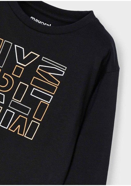 Erkek Çocuk Uzun Kol T-Shirt - Siyah fiyatları