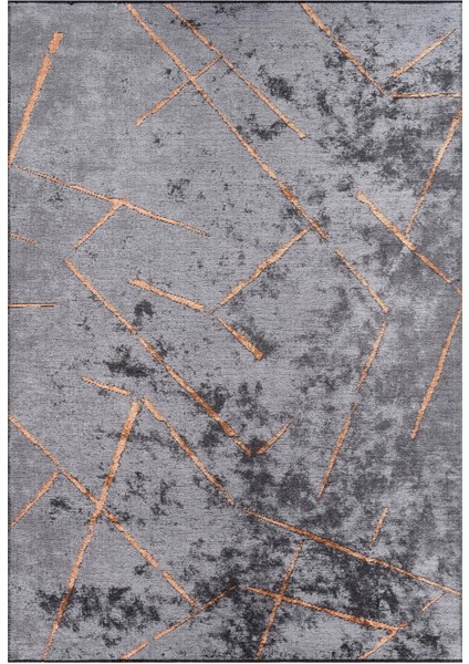 Azur UZ02C Gri Bakır Pamuk Akrilik Yumuşak Dokulu Modern Kilim Halı