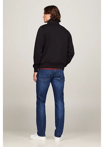 Erkek Çeyrek Fermuarlı Sahte Yaka Sweatshirt - Siyah modelleri