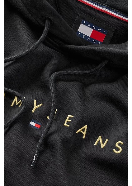 Erkek Altın Yazı Kapüşonlu Sweatshirt - Siyah modelleri