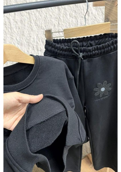 Blom Nakış Detaylı Kız Çocuk takım - Siyah fırsatları