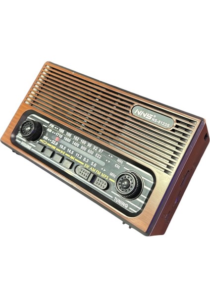 NS-8123 RADYO USB / Tf Kart / Fm Retro Taşınabilir Bluetooth Hoparlör