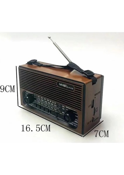 NS-8123 RADYO USB / Tf Kart / Fm Retro Taşınabilir Bluetooth Hoparlör
