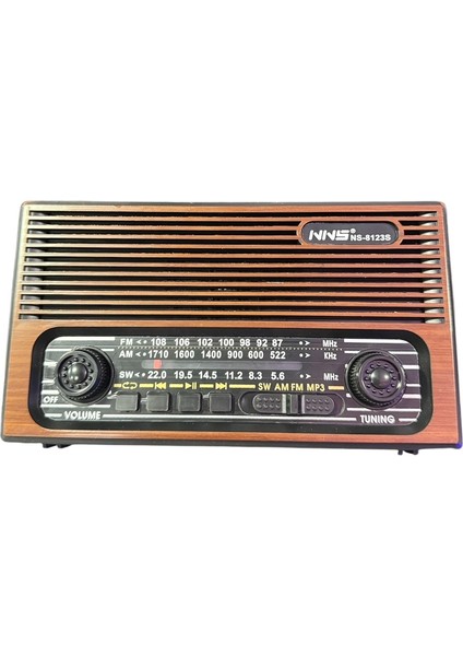 NS-8123 RADYO USB / Tf Kart / Fm Retro Taşınabilir Bluetooth Hoparlör