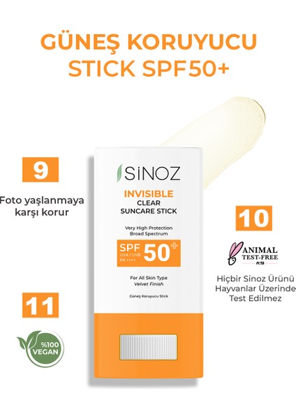 SPF50+ Nemlendirici ve Yatıştırıcı Yüksek Korumalı Şeffaf Stick Güneş Kremi 15 gr