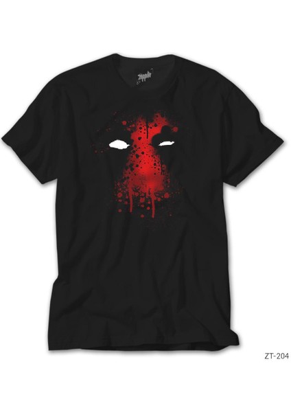 Deadpool Face Siyah Tişört