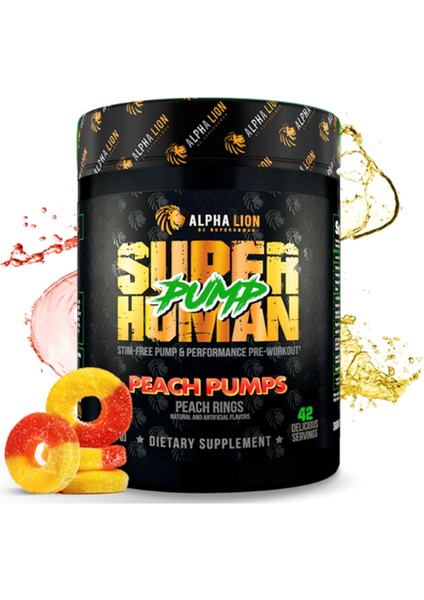 Alpha Lıon Superhuman Pump Pre Workout, Nootropic Caffeine & Stim Free, Nitric Oxide Booster, Muscle Gainer, Energy & Focus (42 Servings.