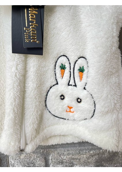 Kız Çocuk Tavşan Nakışlı Welsoft Ceket Mont Çantalı fırsatları