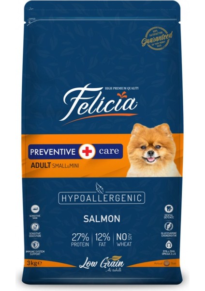 Hypoallergenic Somonlu Küçük Irk Düşük Tahıllı Yetişkin Köpek Maması 3kg - 2 Adet