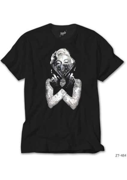 Marilyn Monroe Gangsta Siyah Tişört