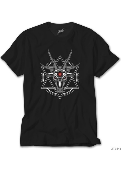 Baphomet Goat Head Siyah Tişört