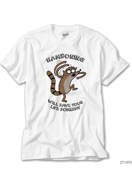 Regular Show Hamboning Beyaz Tişört