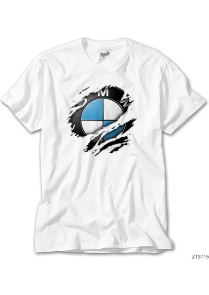 Bmw Tear Torn Beyaz Tişört