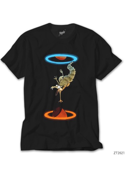 Buz Devri Squirrel Portal Siyah Tişört