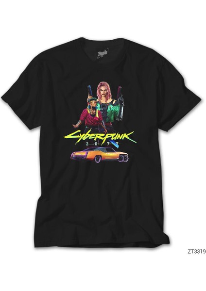 Cyberpunk Get Rich Or Die Siyah Tişört
