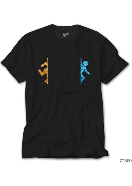 Portal 2 Co-Op 2 Siyah Tişört