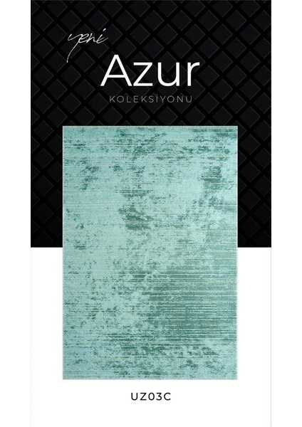 Azur UZ03C Su Yeşili Pamuk Akrilik Yumuşak Dokulu Modern Kilim Halı