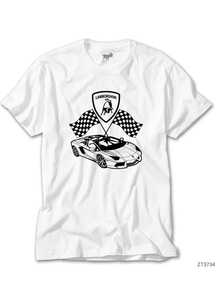 Lamborghni For Racing Beyaz Tişört