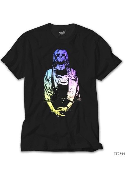 Nirvana Kurt Cobain Colored Siyah Tişört