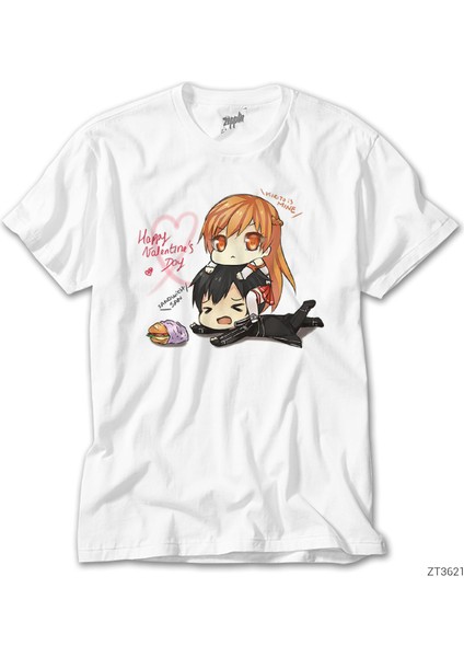 Sword Art Online Asuna And Kirito Beyaz Tişört