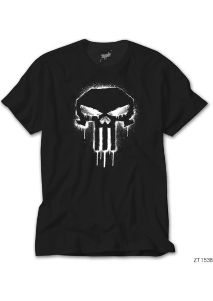 Punisher Spray Paint Siyah Tişört