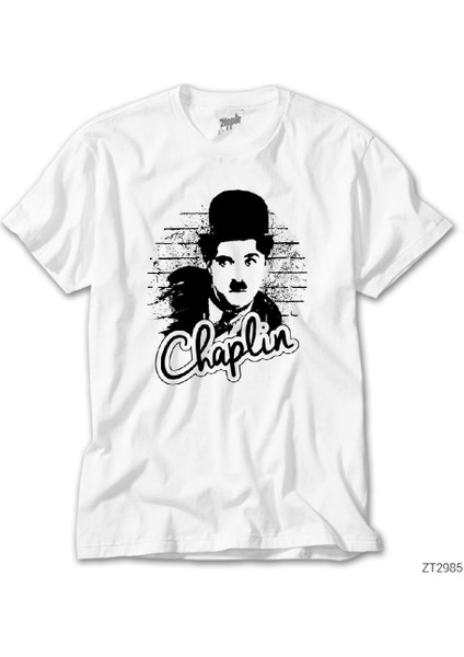 Charlie Chaplin Wall Beyaz Tişört