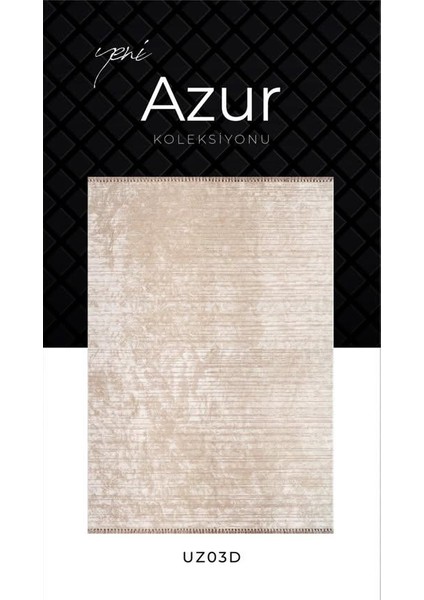 Azur UZ03D Bej Krem Pamuk Akrilik Yumuşak Dokulu Modern Kilim Halı