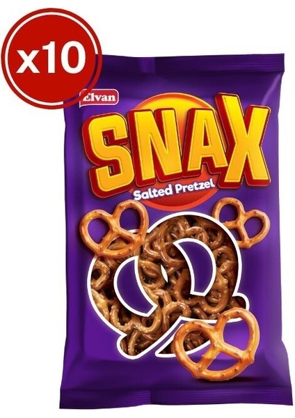 Snax Pretzel Tuzlu Kraker 200 gr. 10 Adet (1 Kutu)