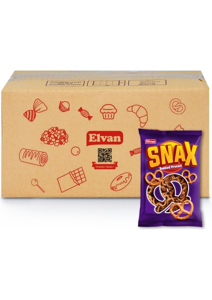 Snax Pretzel Tuzlu Kraker 200 gr. 10 Adet (1 Kutu)