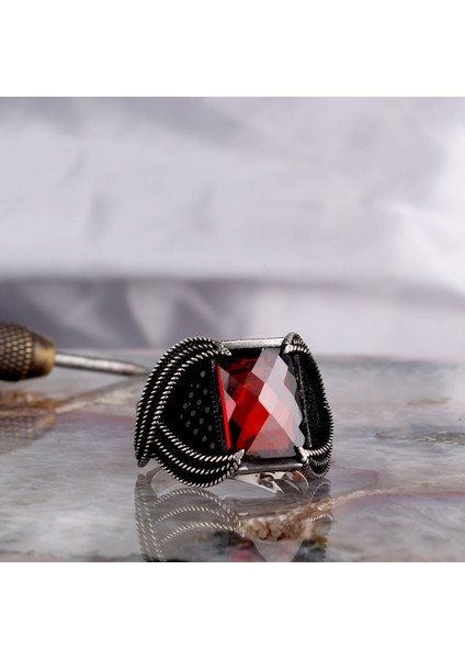 925 Ayar Gümüş Zirkon Taşlı Model Erkek Yüzük