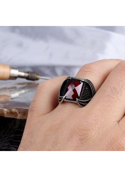 925 Ayar Gümüş Zirkon Taşlı Model Erkek Yüzük modelleri