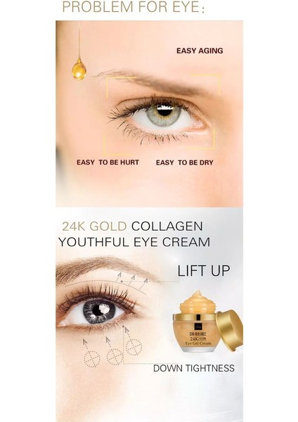 24K Altın ve Kolajen Göz Jeli Kremi 20ml (1 Adet)
