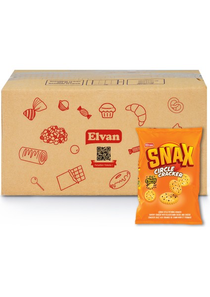 Snax Yuvarlak Kraker Çörekotlu Peynirli 200 gr. 10 Adet (1 Kutu)