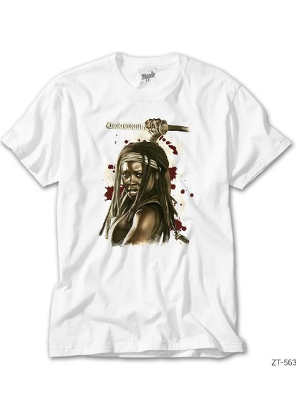 The Walking Dead Michonne Beyaz Tişört