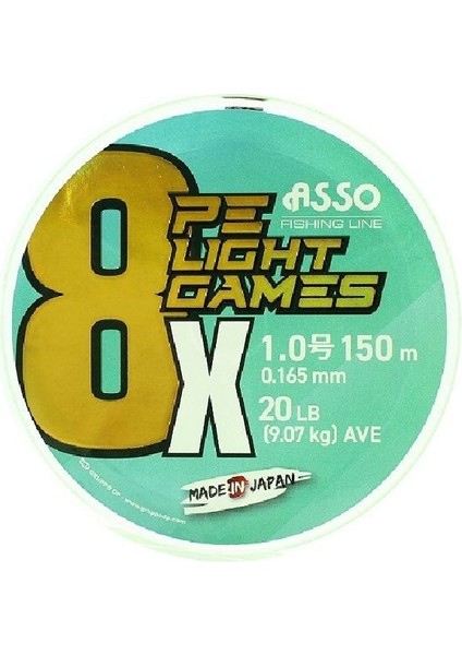 8x Light Games Pe 1.2 Fluo Green Ip Misina 150MT 0,185MM