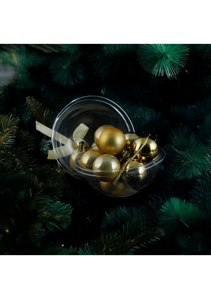 New Year 12 Parça Yılbaşı Topu Gold 30 mm