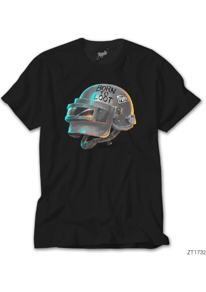 Pubg Level 3 Helmet Born To Loot Siyah Tişört