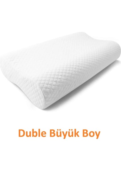 Çift Taraflı Visco Yastık Yüksek Boyun Destekli Ortopedik Yastık 60 x 40 x 14-12 cm