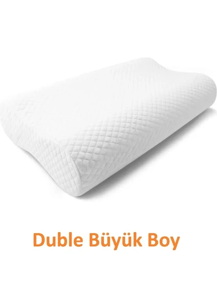 Çift Taraflı Visco Yastık Yüksek Boyun Destekli Ortopedik Yastık  60 x 40 x 14-12 cm