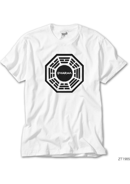 Lost Dharma Logo Beyaz Tişört