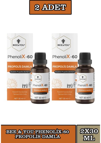 Bee & You Phenolix 60 Propolis Damla 30 ml 2 Adet