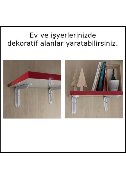 2 Adet Raf Altı Ayağı L Konsol Tüm Boyutlar; Raf Altı Kol 18X24