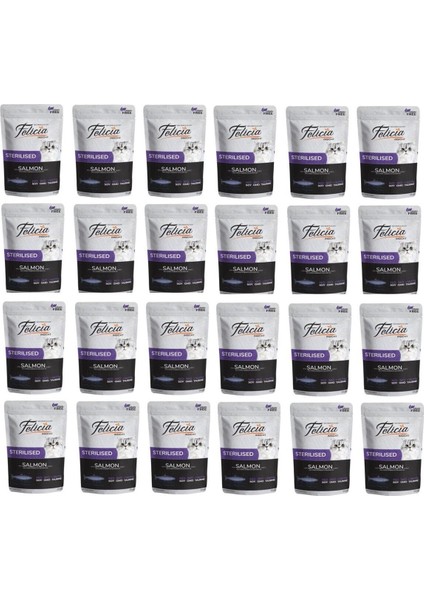 Pouch Somonlu Sterilized Kısır Yaş Mama 85 gr x 24 Adet