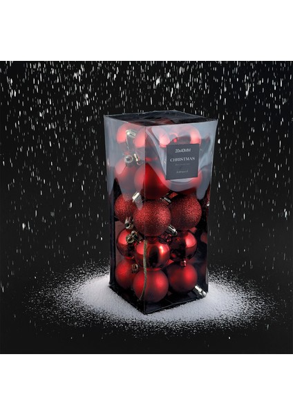 New Year 20 Parça Yılbaşı Topu Red 40 mm fiyatları