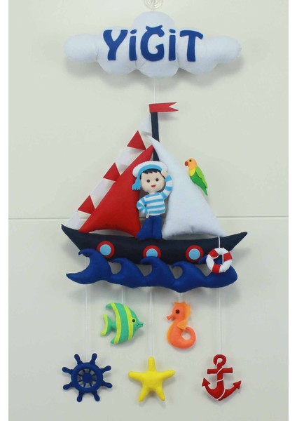 Yiğit Isimli Denizci Bebek Odası Kapı Süsü