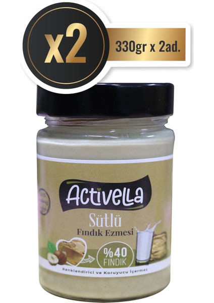 Sütlü Fındık Ezmesi 330gr %40 Fındıklı x2