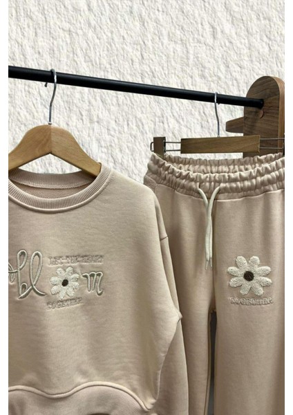 Blom Nakış Detaylı Kız Çocuk takım - Bej modelleri